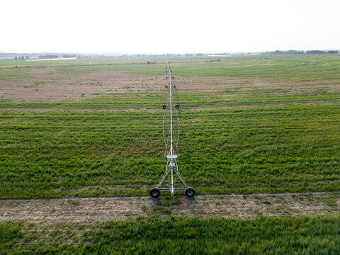 Aerial View of Circular Irrigated Agricultural Field Near Curbe, Huesca, Spain