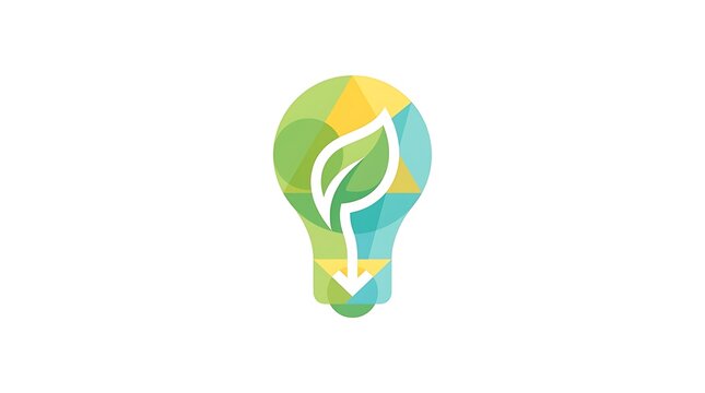 Saving energy green eco light bulb logo design