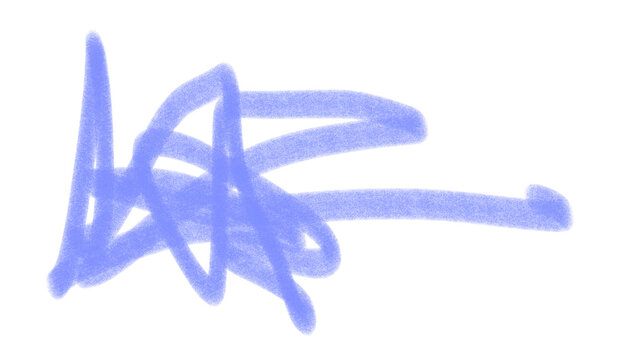 blue scribble crayon brush stroke isolated on transparent background