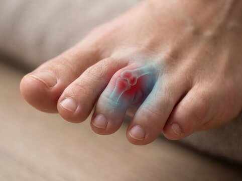 Toe joint pain highlighting arthritis and inflammation