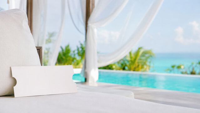 Luxury resort ticket pool tropical relaxation vacation summer travel white outdoor paradise comfort leisure