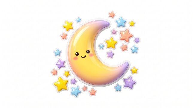 A cute and sparkling star sticker that adds a touch of magic, positivity, and playful charm to any design.