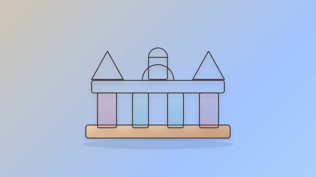 Abstract Building Icons Representing Architecture and Design Concepts.