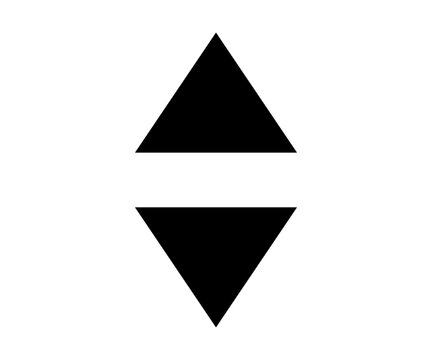 Down and up opposite direction arrows, toggle menu or navigation symbol