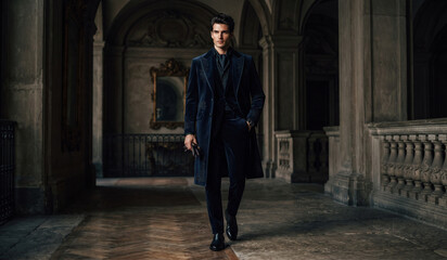 Fototapeta premium Regal Midnight Velvet Modern Mens Evening Attire