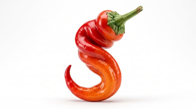 Vibrant chili pepper artwork featuring bold colors, glossy textures, and a fresh, energetic appearance. A striking spicy ingredient captured in a clean and modern composition, perfect for food illustr