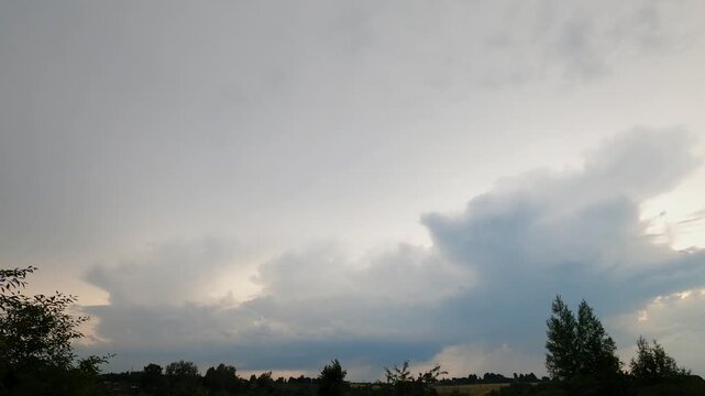 Approaching Thunderstorm With Dramatic Cloud Formation Timelapse
