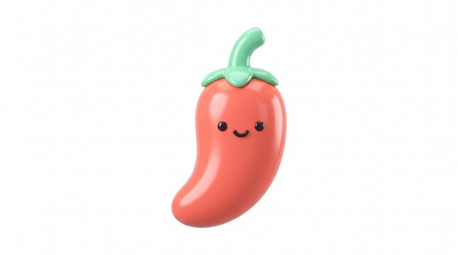 Vibrant chili pepper artwork featuring bold colors, glossy textures, and a fresh, energetic appearance. A striking spicy ingredient captured in a clean and modern composition, perfect for food illustr