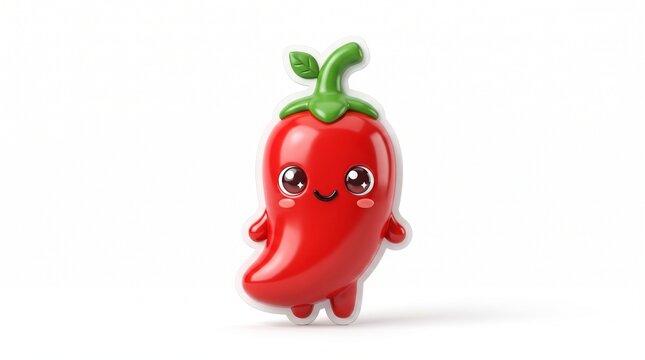 Vibrant chili pepper artwork featuring bold colors, glossy textures, and a fresh, energetic appearance. A striking spicy ingredient captured in a clean and modern composition, perfect for food illustr