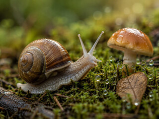 Snail and mushroom © Iva