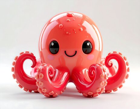 Cute and kawaii of octopus or tako 