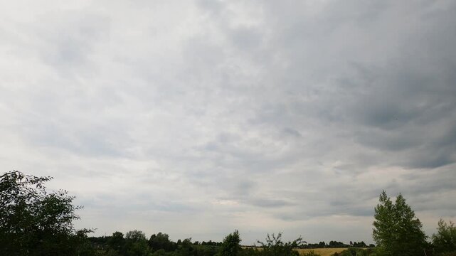 Heavy Overcast Sky With Rapid Cloud Movement Timelapse
