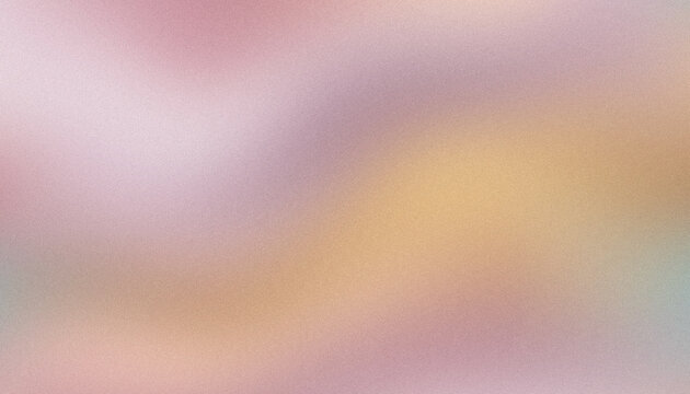 Minimalist abstract panoramic pastel background with soft mauve, golden champagne and dusty rose glowing light waves, ultra smooth gradient transitions with grainy texture