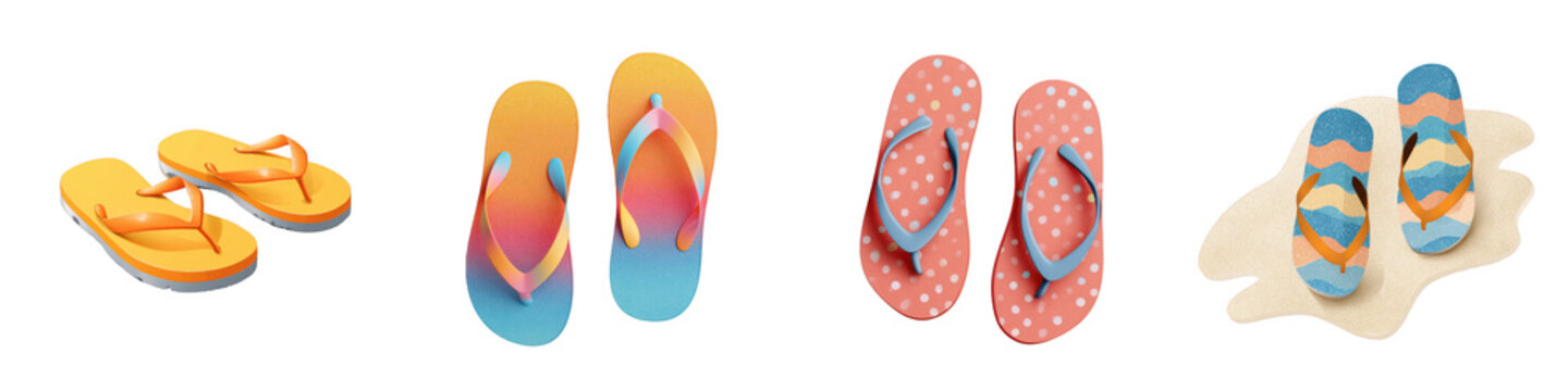 Transparent sandals 3d animation shown holiday concept for decoration.