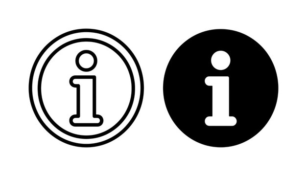 Information Icon Set, Info Symbol, Help Button, Question Mark, Communication Vector Graphics