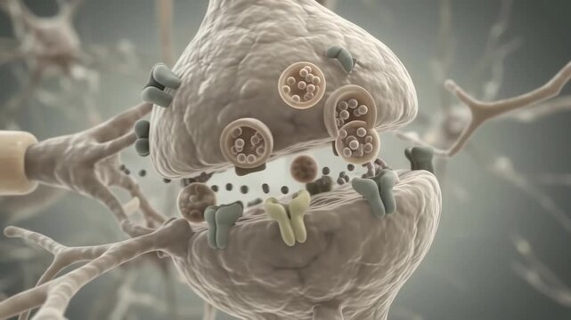 3D medical visualization of a human brain inside a translucent skull on a soft neutral background