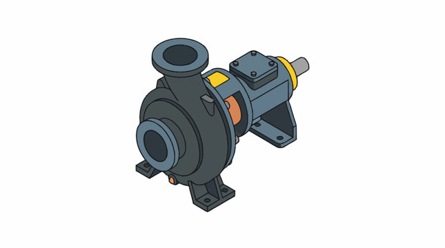 Industrial centrifugal pump with electric motor and base.