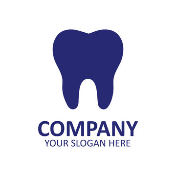 Blue tooth icon logo design for dental clinic or dentistry services