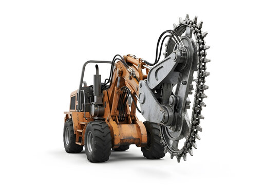 Heavy-duty construction excavator with hydraulic claw arm in snowy outdoor environment
