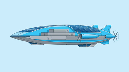 Futuristic Solar-Powered Airship for Sustainable Transportation © ahmad