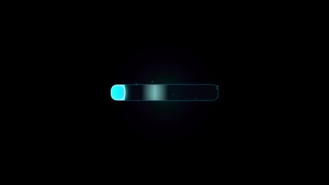 Futuristic Neon Cyan and Purple Gradient Loading Progress Bar Animation with Glowing Cyber Dust Particles Motion Graphic Overlay 4k video