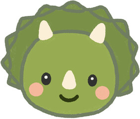 Hand Drawn Cute Dinosaur Face Illustration  © 정원 조