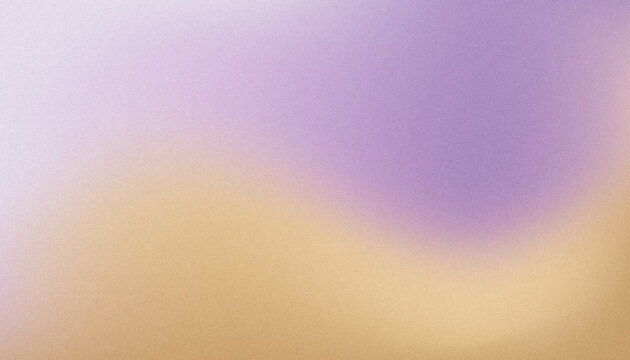 Minimalist abstract panoramic pastel background with soft mauve, lavender and golden champagne glowing light waves, ultra smooth gradient transitions with grainy texture