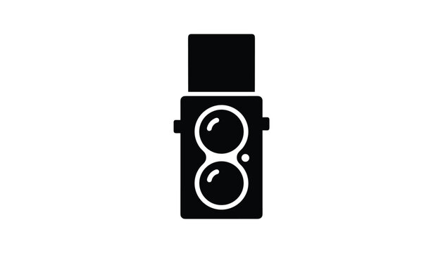 Vintage twin lens reflex camera silhouette representing classic photography, history, and retro design.
