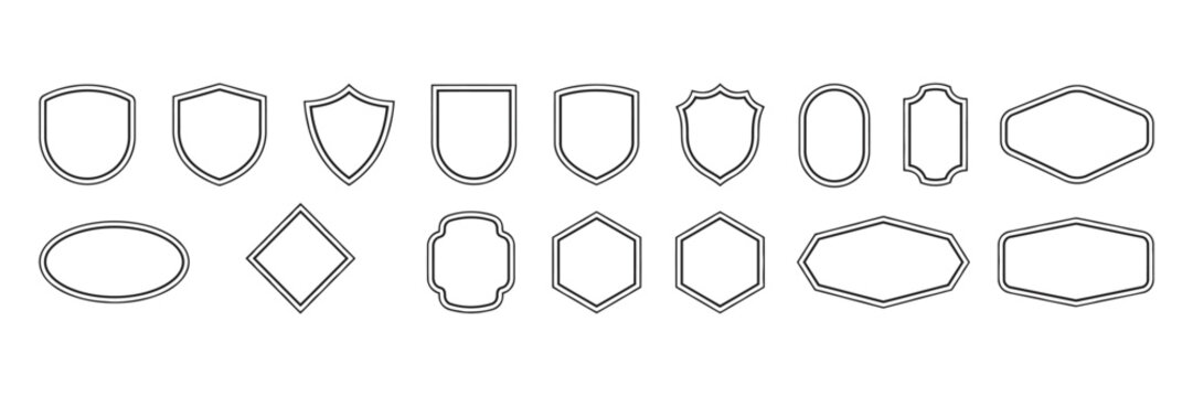 Set of vector shield and badge frames