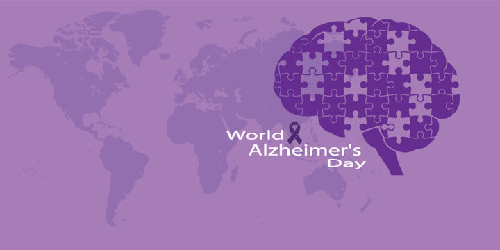 Vector illustration design concept of World alzheimer's day observed on every september 21 modern art