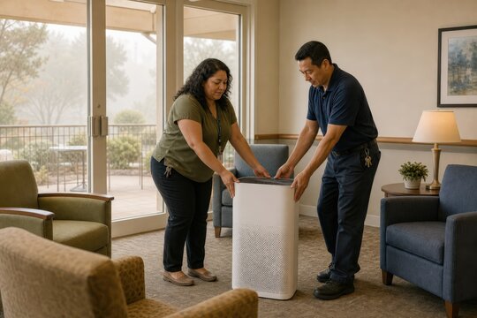 Wildfire Smoke Workplace Senior Center Protecting Lounge