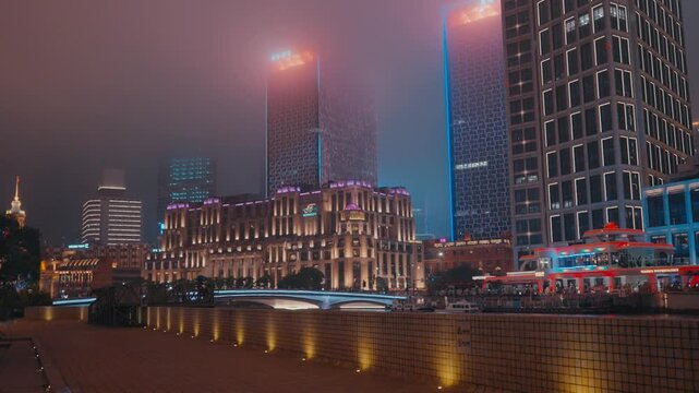 Historic Shanghai Postal Museum in the former General Post Office Building on the banks of Suzhou Creek, featuring its distinctive classical architecture and clock tower Shanghai, China - 30 August 20