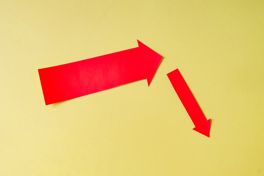 Red down and red up arrows representing finance analysis.market trend.Red down and red up arrows representing finance analysis.market trend.