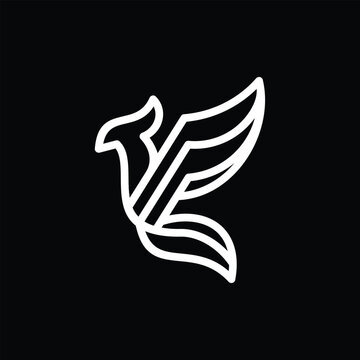 Falcon Bird Modern Minimalist Logo &ndash; Powerful Eagle-Inspired Emblem Illustration Creative Design Template 