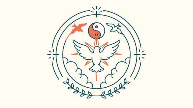 International day of peace background with peace dove and peace symbol for world peace unity harmony and nonviolence concept