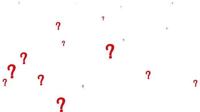 Educational question marks particle animation. What symbol icon motion stock video. 