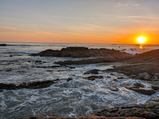 Obraz premium Beach sunset in Laguna Beach California