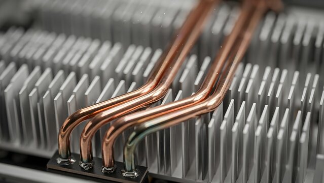 Copper Pipes on Silver Heat Sink for Efficient Cooling Technology
