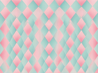 Abstract diamond pattern in soft pink and mint green colors