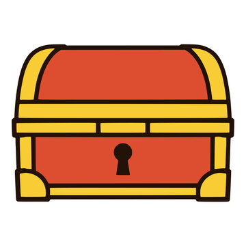treasure chest precious hidden gem old vintage artifact antique secret wealth flat color vector illustration template design