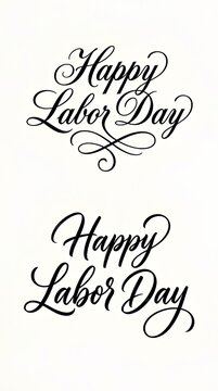 Happy Labor Day elegant calligraphy scripts.