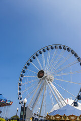 Fototapeta premium The Ferris Wheel at Navy Pier in Chicago Illinois USA