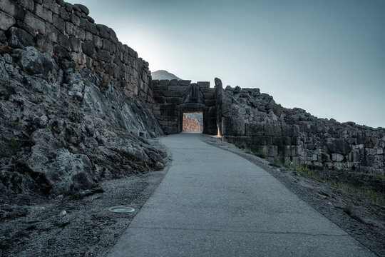 Lion Gate Entrance at Ancient Mycenae, Greece