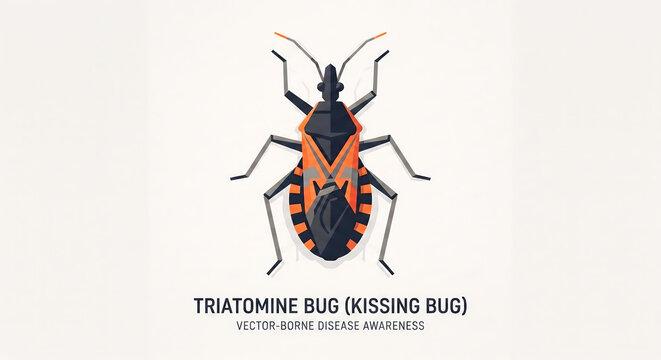 Triatomine bug vector illustration for Chagas disease awareness and medical education.