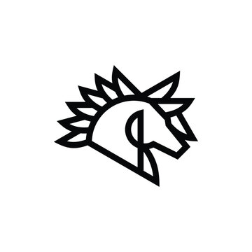 Simple Horse Head Logo &ndash; Modern Minimalist Equine Design Illustration Creative Design Template 