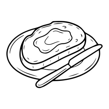 vector illustration of bread with cap