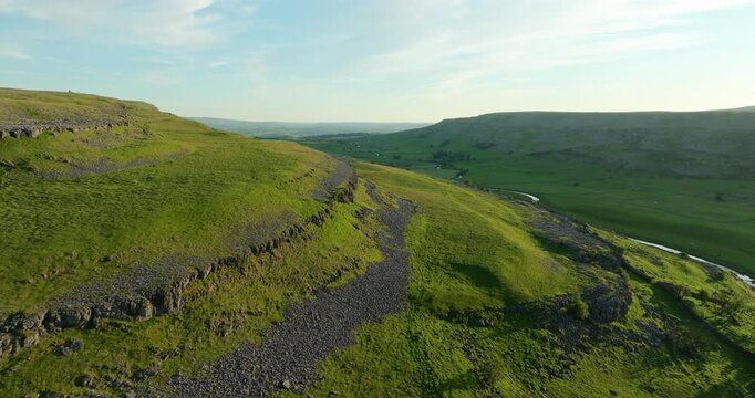 Flying in Chapel Le Dale at sunset