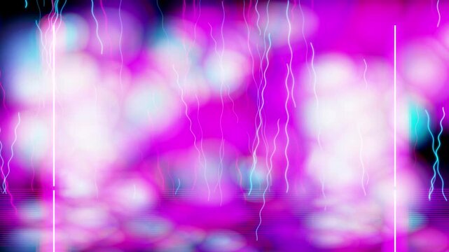 Dynamic electric wavy light trails neon stage motion graphics