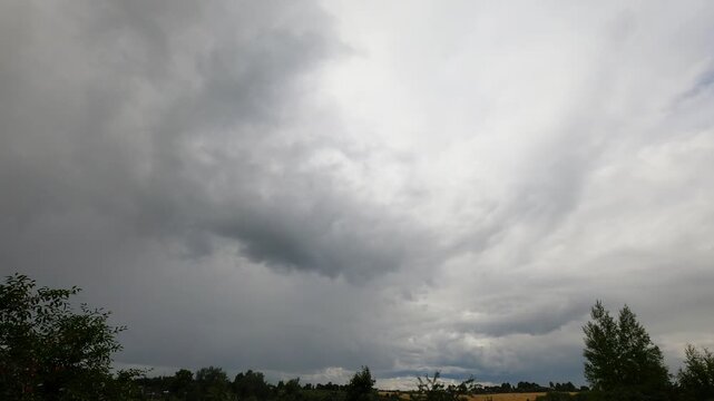 Dramatic Stormy Sky With Fast Moving Clouds Timelapse

