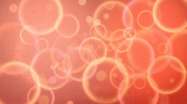 Bubbles floating on a red background. The concept of air and water.